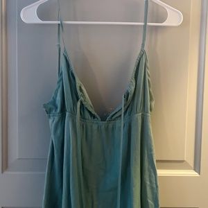 YesStyle, Light Teal Front Tie Flown Dress, Size Large